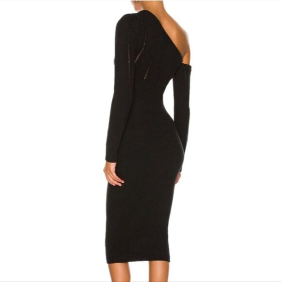 MAJORELLE Landau Dress Off The Shoulder Asymmetric Sweater Black Revolve XS - Picture 3 of 9